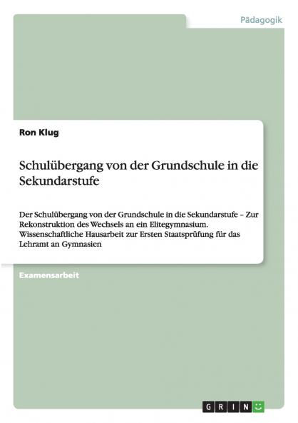 Schulübergang von der Grundschule in die Sekundarstufe