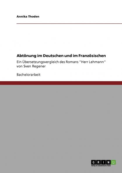 Abtönung im Deutschen und im Französischen
