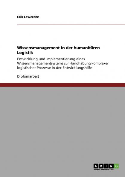 Wissensmanagement in der humanit��ren Logistik