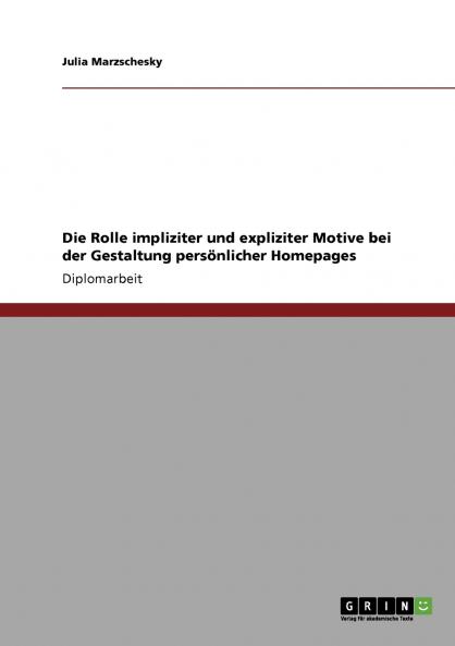 Die Rolle impliziter und expliziter Motive bei der Gestaltung persönlicher Homepages