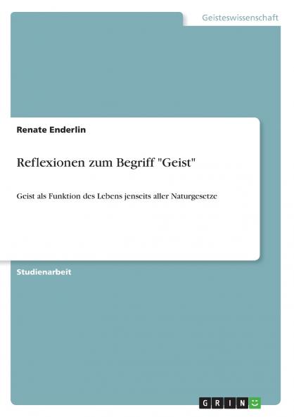 Reflexionen zum Begriff Geist
