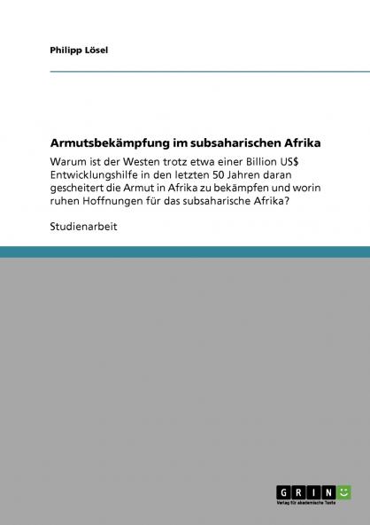 Armutsbekämpfung im subsaharischen Afrika