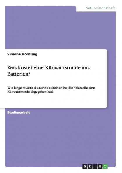 Was kostet eine Kilowattstunde aus Batterien?