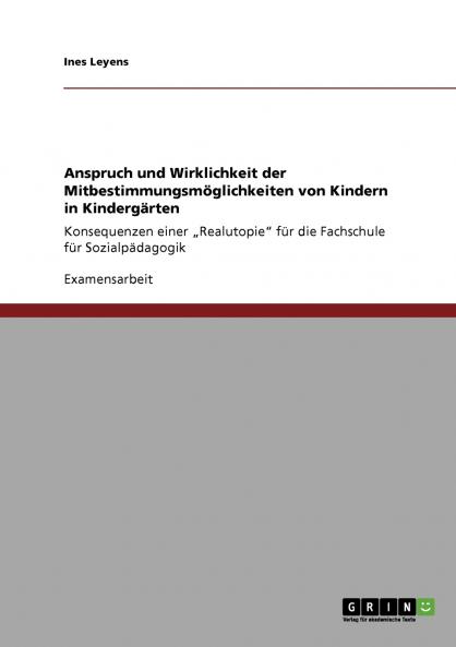 Mitbestimmung von Kindern in Kindergärten