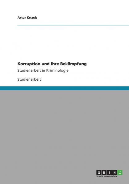 Korruption und ihre Bekämpfung