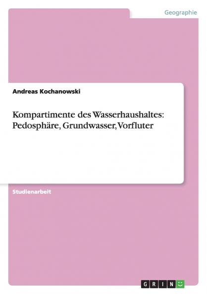 Kompartimente des Wasserhaushaltes