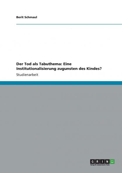 Der Tod als Tabuthema