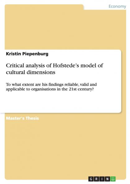 Critical analysis of Hofstede's model of cultural dimensions