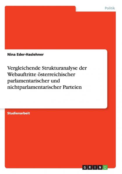 Vergleichende Strukturanalyse der Webauftritte österreichischer parlamentarischer und nichtparlamentarischer Parteien