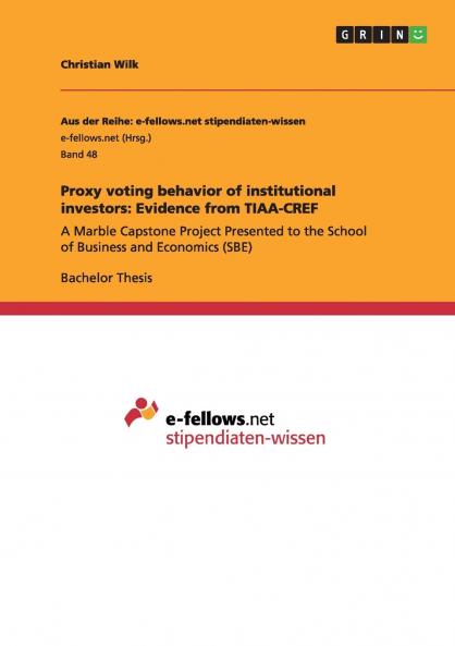 Proxy voting behavior of institutional investors
