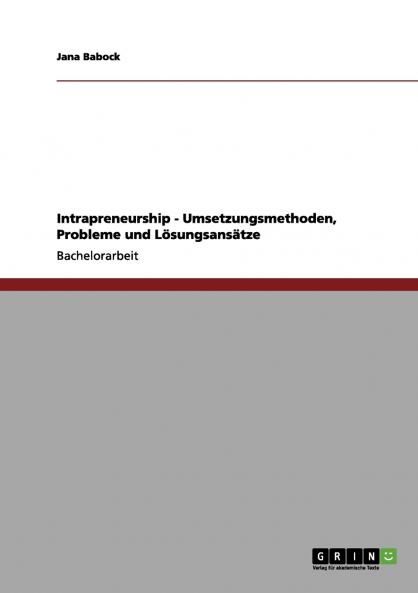 Intrapreneurship - Umsetzungsmethoden Probleme und Lösungsansätze