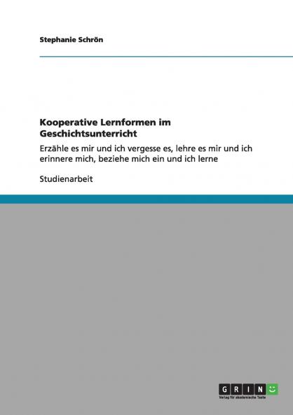 Kooperative Lernformen im Geschichtsunterricht