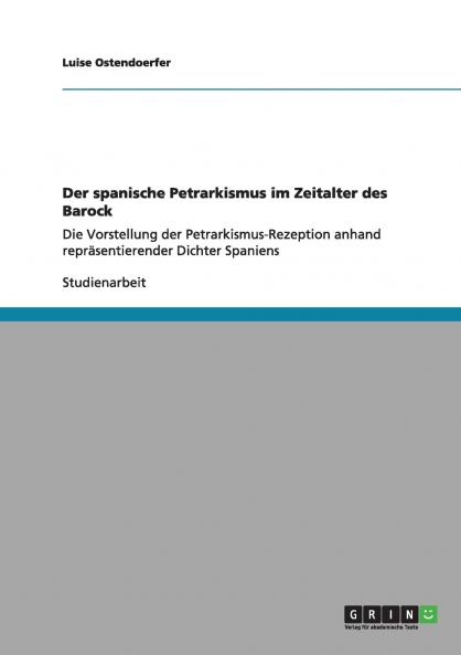 Der spanische Petrarkismus im Zeitalter des Barock