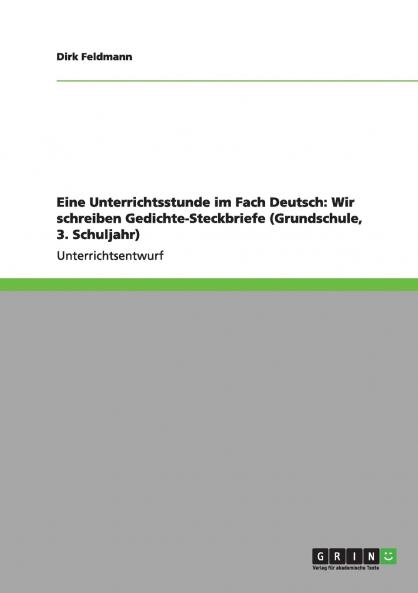 Eine Unterrichtsstunde im Fach Deutsch