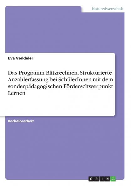 Das Programm Blitzrechnen. Strukturierte Anzahlerfassung bei SchülerInnen mit dem sonderpädagogischen Förderschwerpunkt Lernen