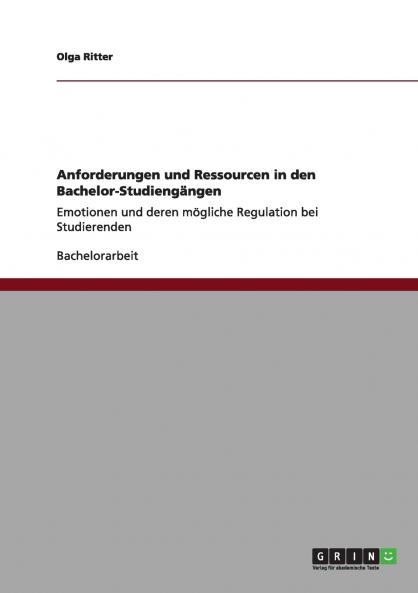Anforderungen und Ressourcen in den Bachelor-Studiengängen
