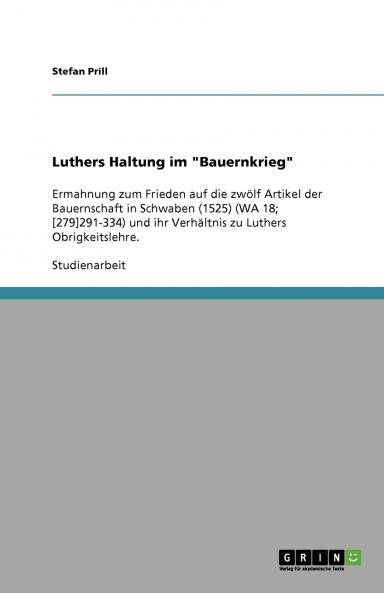 Luthers Haltung im Bauernkrieg