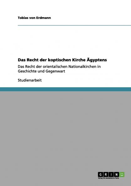 Das Recht der koptischen Kirche Ägyptens