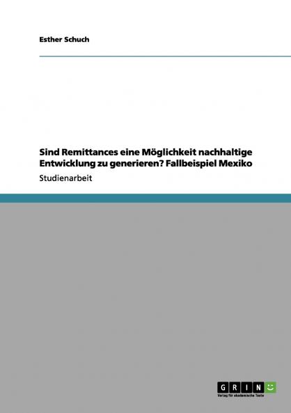 Sind Remittances eine Möglichkeit nachhaltige Entwicklung zu generieren? Fallbeispiel Mexiko
