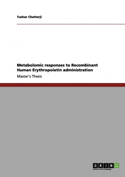 Metabolomic responses to Recombinant Human Erythropoietin administration