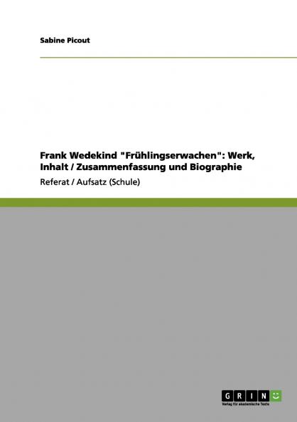 Frank Wedekind Frühlingserwachen