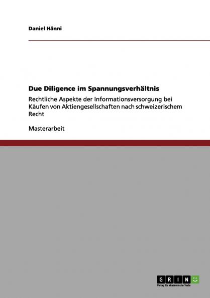 Due Diligence im Spannungsverhältnis