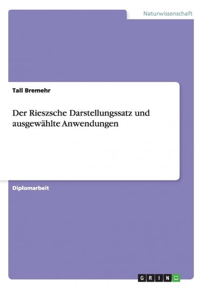 Der Rieszsche Darstellungssatz und ausgewählte Anwendungen