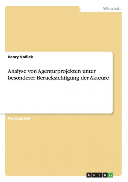 Analyse von Agenturprojekten unter besonderer Berücksichtigung der Akteure