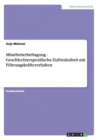 Mitarbeiterbefragung - Geschlechterspezifische Zufriedenheit mit Führungskräfteverhalten