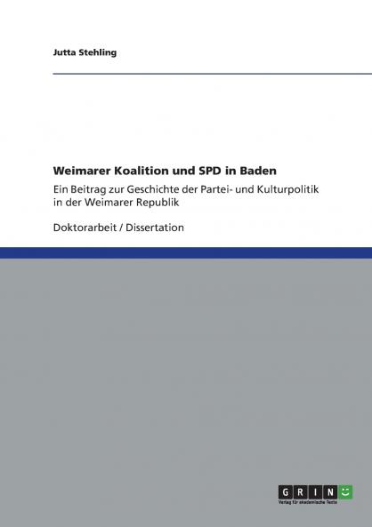 Weimarer Koalition und SPD in Baden