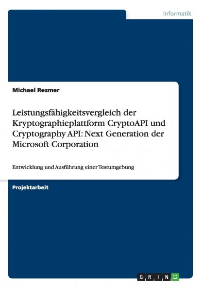 Leistungsfähigkeitsvergleich der Kryptographieplattform CryptoAPI und Cryptography API