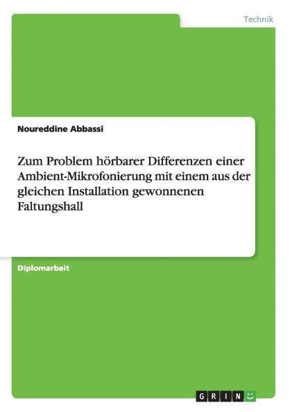 Zum Problem hörbarer Differenzen einer Ambient-Mikrofonierung mit einem aus der gleichen Installation gewonnenen Faltungshall
