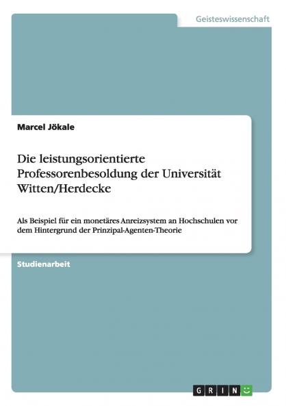 Die leistungsorientierte Professorenbesoldung der Universität Witten/Herdecke