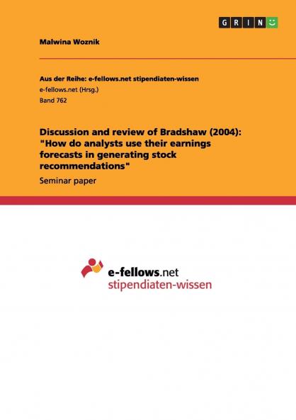 Discussion and review of Bradshaw (2004)