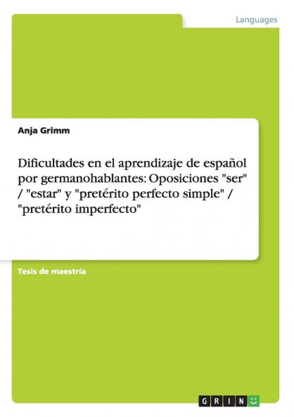 Dificultades en el aprendizaje de español  por germanohablantes