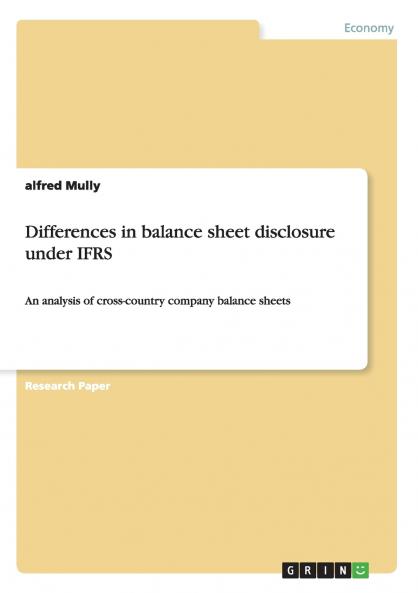 Differences in balance sheet disclosure under IFRS