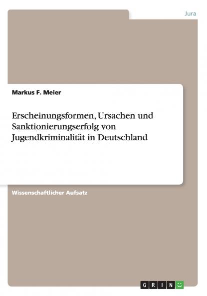 Erscheinungsformen Ursachen und Sanktionierungserfolg von Jugendkriminalität in Deutschland