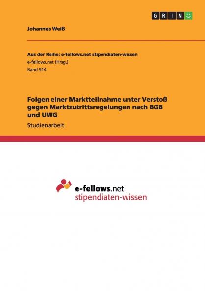 Folgen einer Marktteilnahme unter Verstoß gegen Marktzutrittsregelungen nach BGB und UWG
