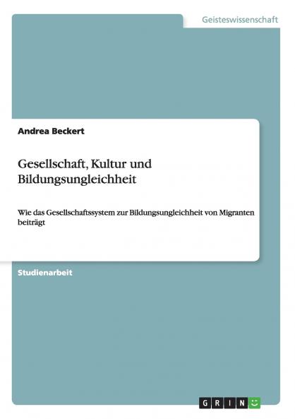 Gesellschaft Kultur und Bildungsungleichheit