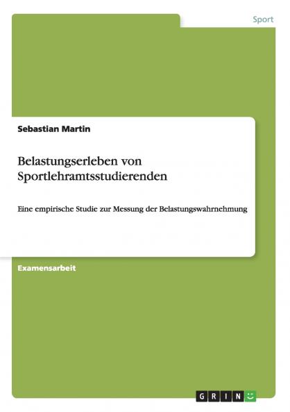 Belastungserleben von Sportlehramtsstudierenden