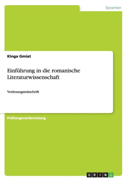 Einf��hrung in die romanische Literaturwissenschaft