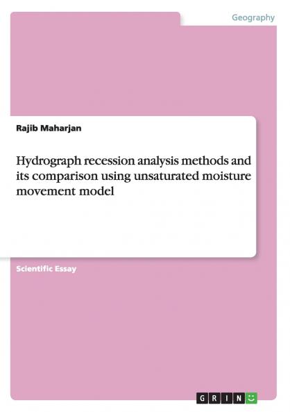 Hydrograph recession analysis methods and its comparison using unsaturated moisture movement model