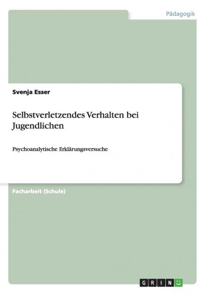 Selbstverletzendes Verhalten bei Jugendlichen