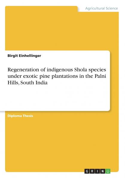 Regeneration of indigenous Shola species under exotic pine plantations in the Palni Hills South India