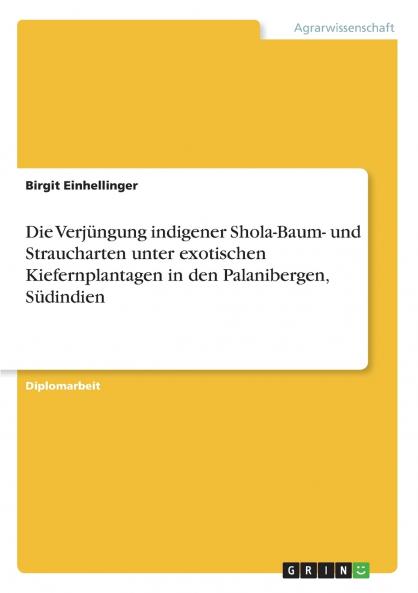 Die Verjüngung indigener Shola-Baum- und Straucharten unter exotischen Kiefernplantagen in den Palanibergen Südindien