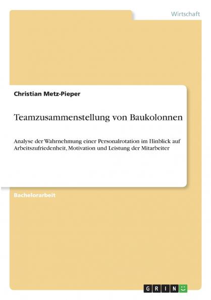 Teamzusammenstellung von Baukolonnen