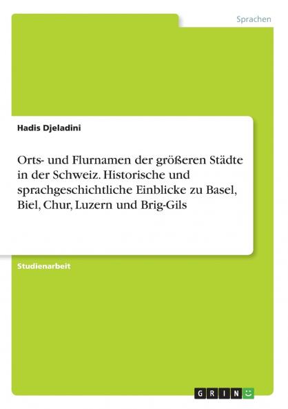 Orts- und Flurnamen der größeren Städte in der Schweiz. Historische und sprachgeschichtliche Einblicke zu Basel Biel Chur Luzern und Brig-Gils