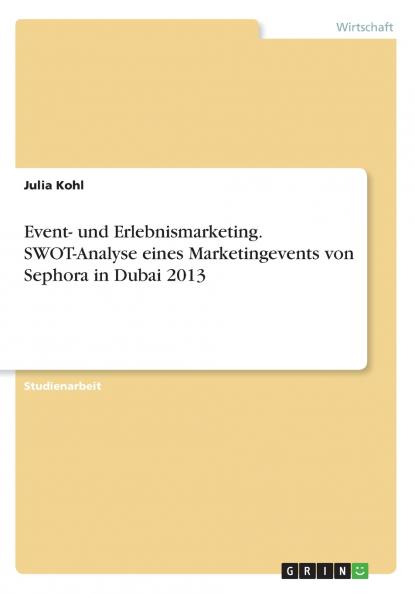 Event- und Erlebnismarketing. SWOT-Analyse eines Marketingevents von Sephora in Dubai 2013