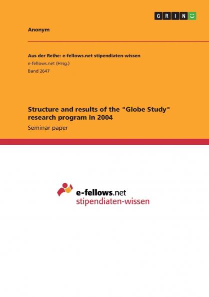 Structure and results of the Globe Study research program in 2004
