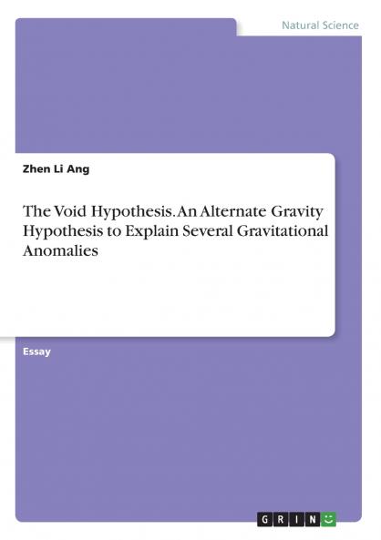 The Void Hypothesis. An Alternate Gravity Hypothesis to Explain Several Gravitational Anomalies